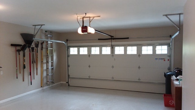 empty garage with door opener installed